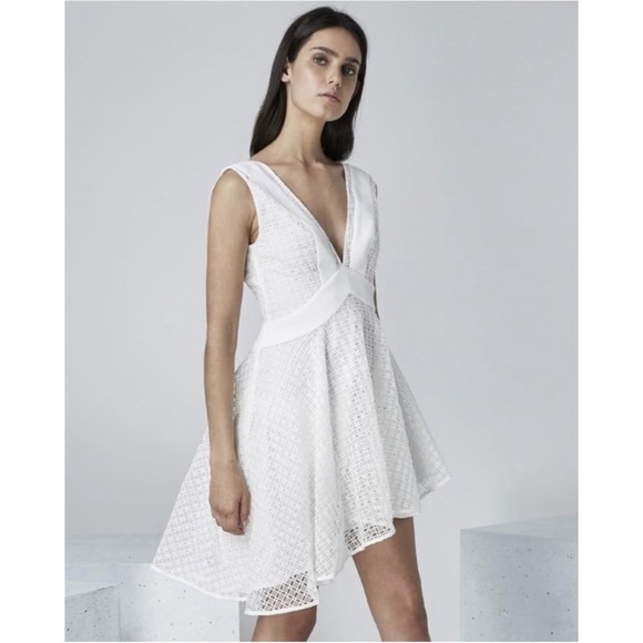 NWT Finders Keepers (Revolve Brand) Begin Lace Asymmetrical Hem Dress Small - Picture 3 of 9